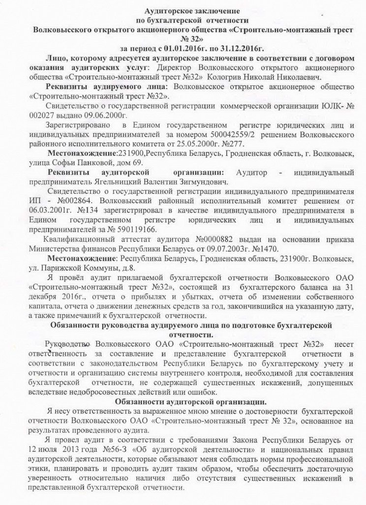 Аудиторское заключение стр.1